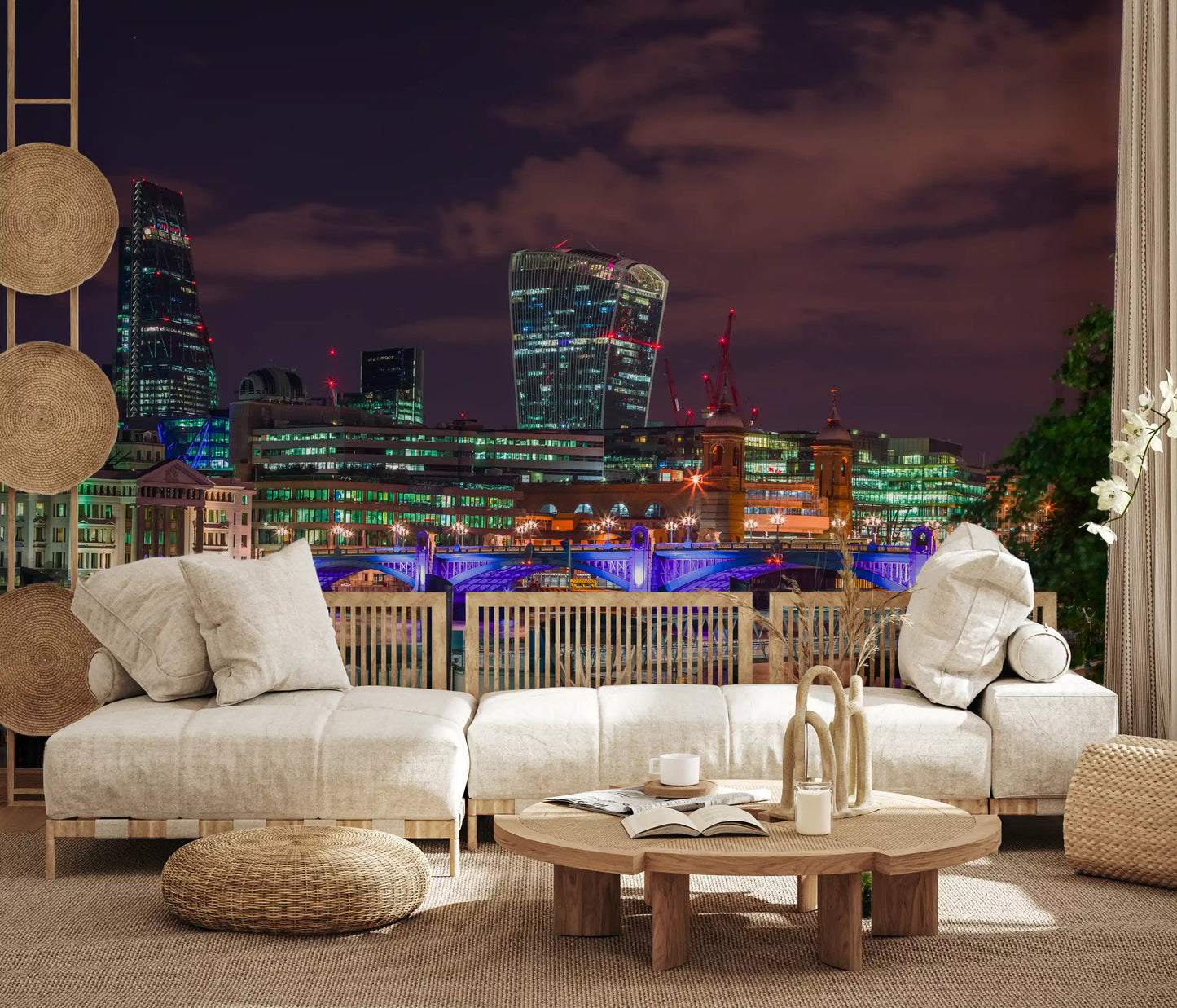 Evening Thames Cityscape Wall Mural