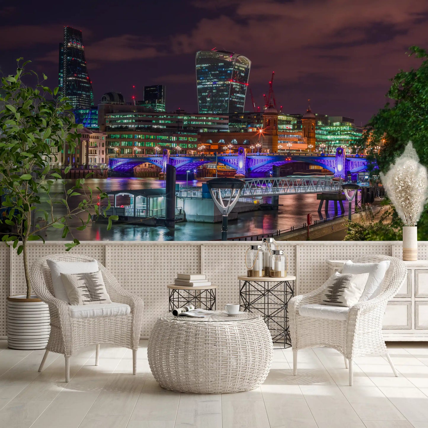 Evening Thames Cityscape Wall Mural
