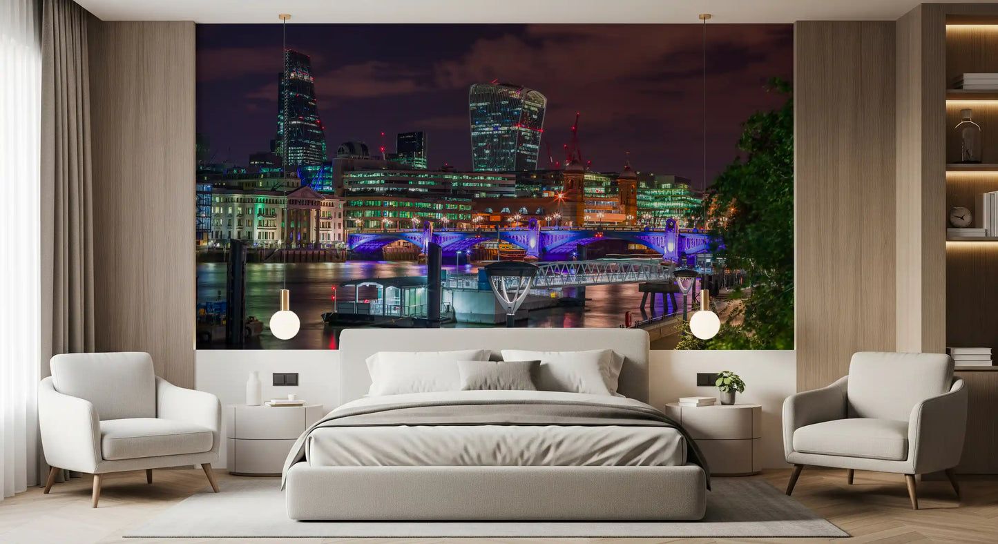 Evening Thames Cityscape Wall Mural