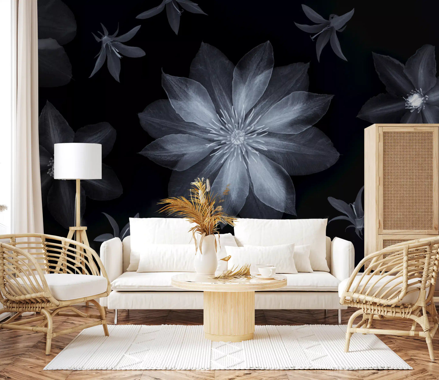 Ethereal Night Flora Wall Mural