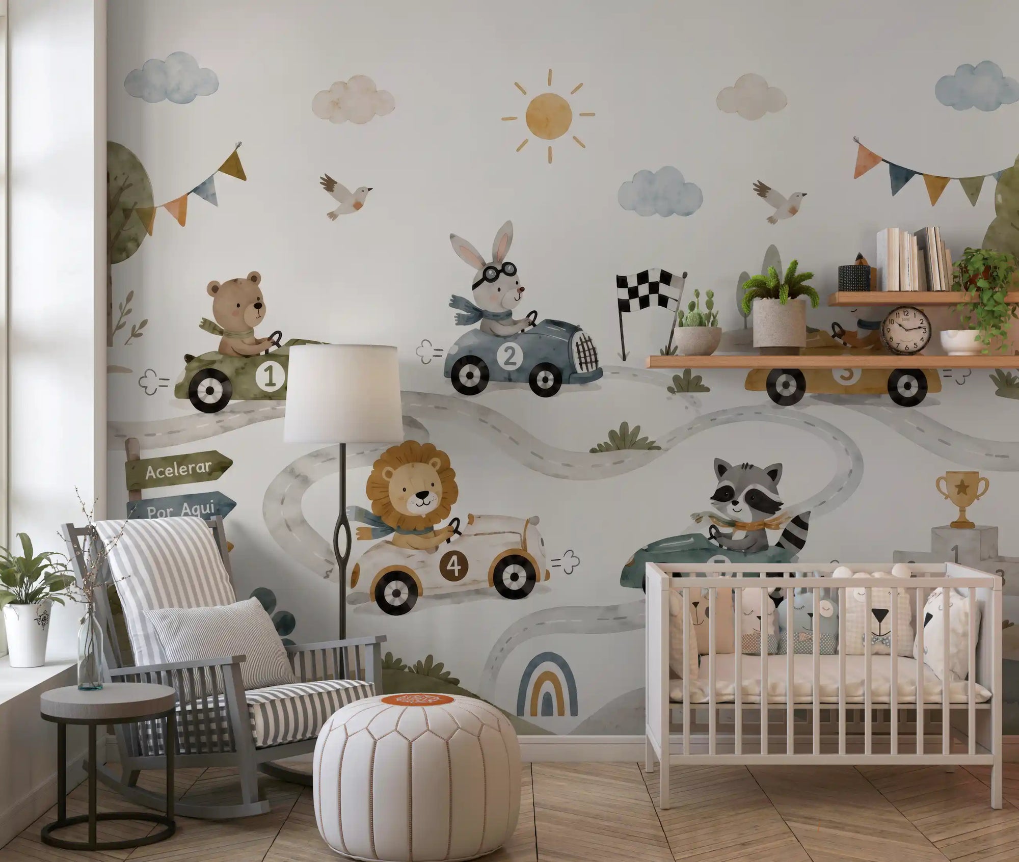 Animal Race Adventure Wall Mural