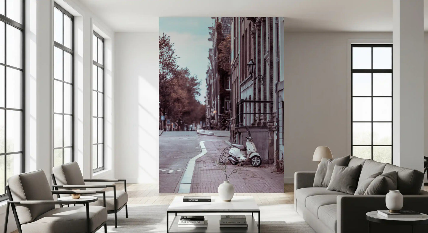 Quiet City Cobblestone Lane Wall Mural