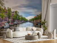 Historic Dutch Townhouse Canal Wall Mural