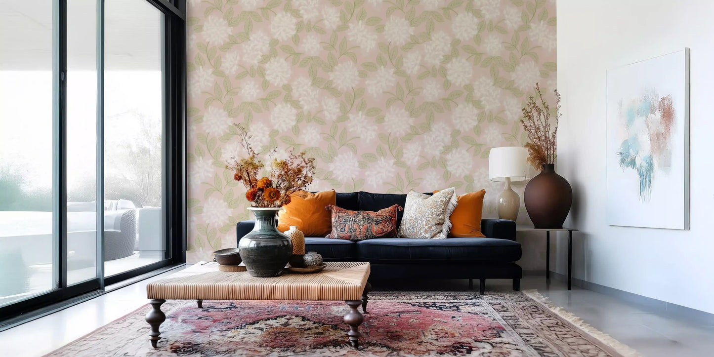 Muted Meadow Petal Pattern Wallpaper⁠