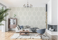 Boho Painted - Abstract Mudcloth Hexagons Tribal Geometric Pattern Grandmillennial Wallpaper⁠