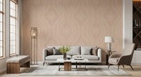 Faded Ogee Damask - Cinnamon Tea Wallpaper⁠