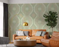 Faded Ogee Damask - Timeless Grandmillennial Wallpaper⁠
