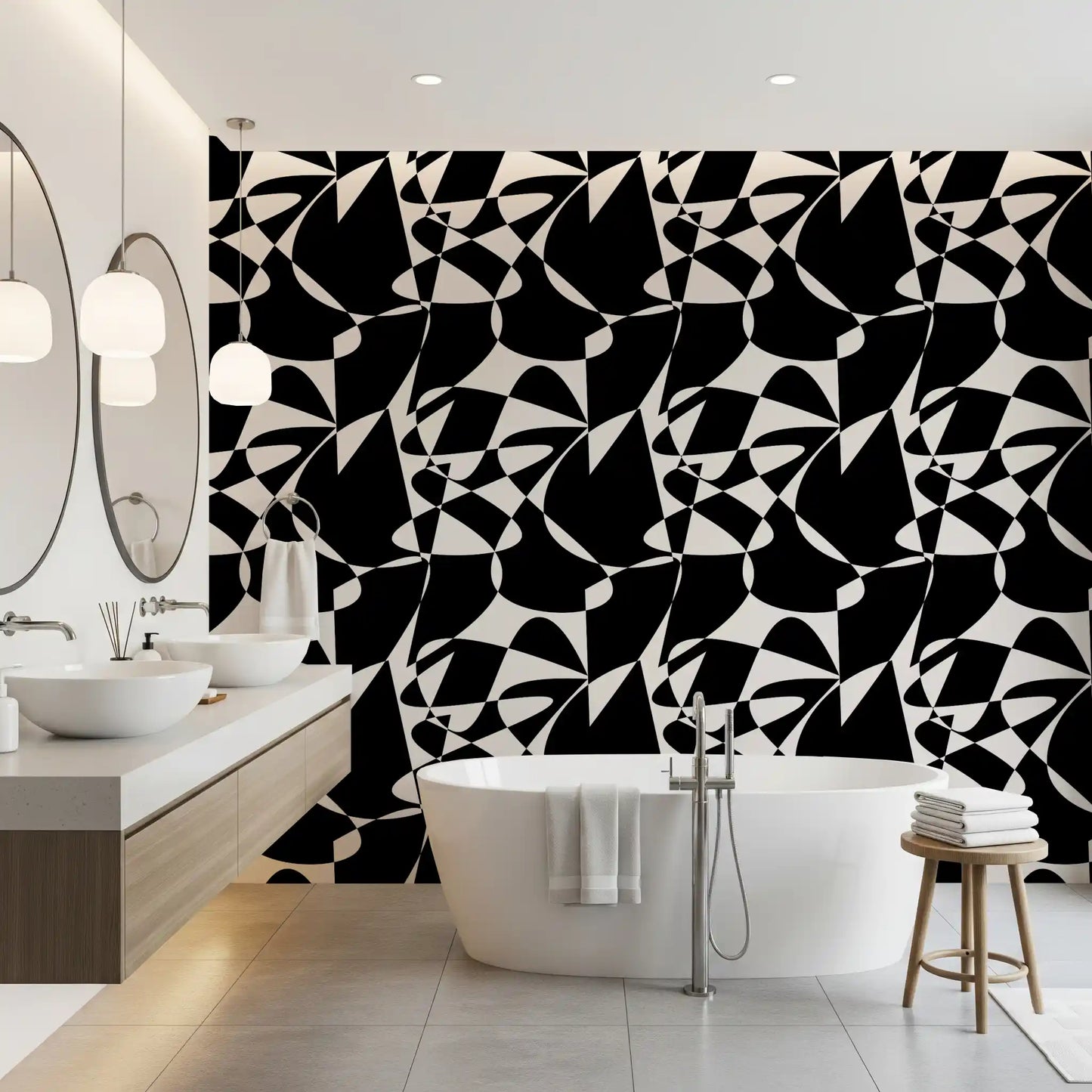 Modern Minimalist Flow Art Wallpaper⁠