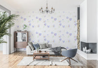 Soft Watercolor Blue Petals Wallpaper⁠