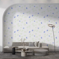 Minimalist Botanical Blue Petals Wallpaper⁠