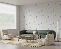 Minimalist Botanical Blue Petals Wallpaper⁠
