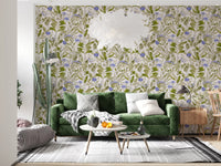Serene Meadow Blue Floral Study Wallpaper⁠