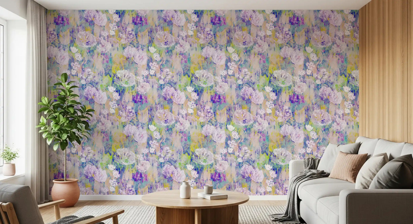 Abstract Painted Peony Bloom Wallpaper⁠