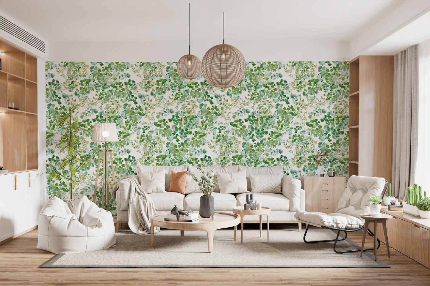 Verdant Woodland Foliage and Berries Wallpaper⁠