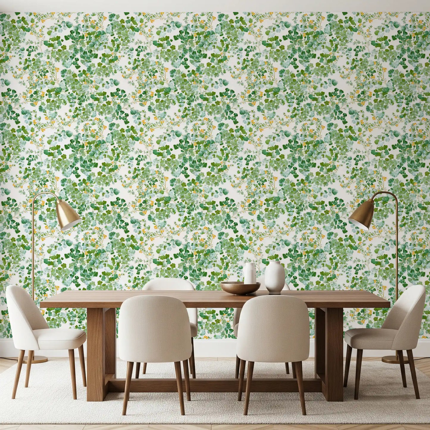 Verdant Woodland Foliage and Berries Wallpaper⁠