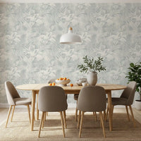 Monochromatic Tropical Palm Foliage Wallpaper⁠