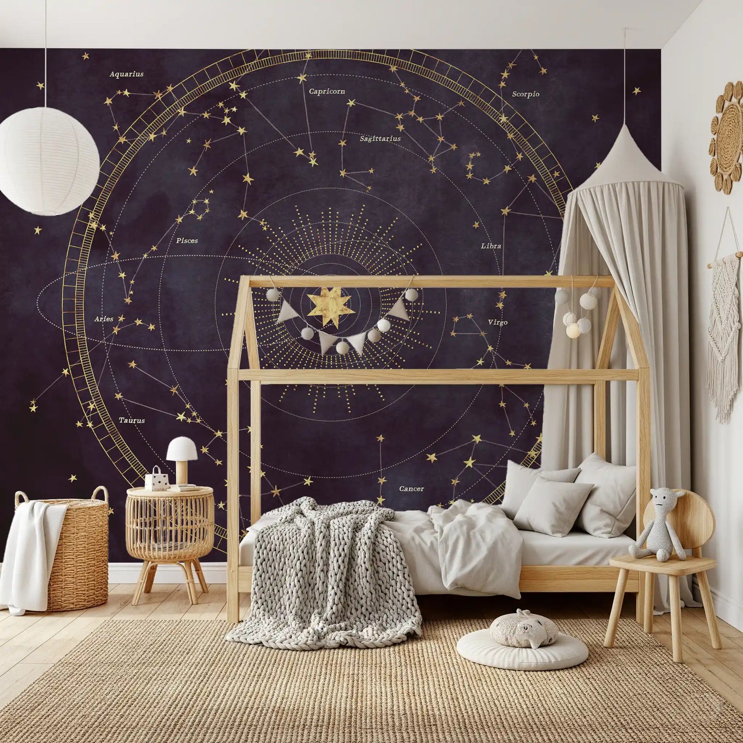 Eggplant Astro Wheel Wall Mural
