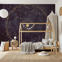 Eggplant Astro Wheel Wall Mural