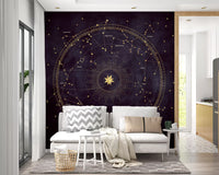 Eggplant Astro Wheel Wall Mural