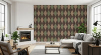 Winter Heritage - Argyle Harlequin Geometric Timeless - Soft Muted Hue Wallpaper⁠