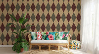 Winter Heritage - Argyle Harlequin Geometric Timeless - Rich Warm Tones Wallpaper⁠