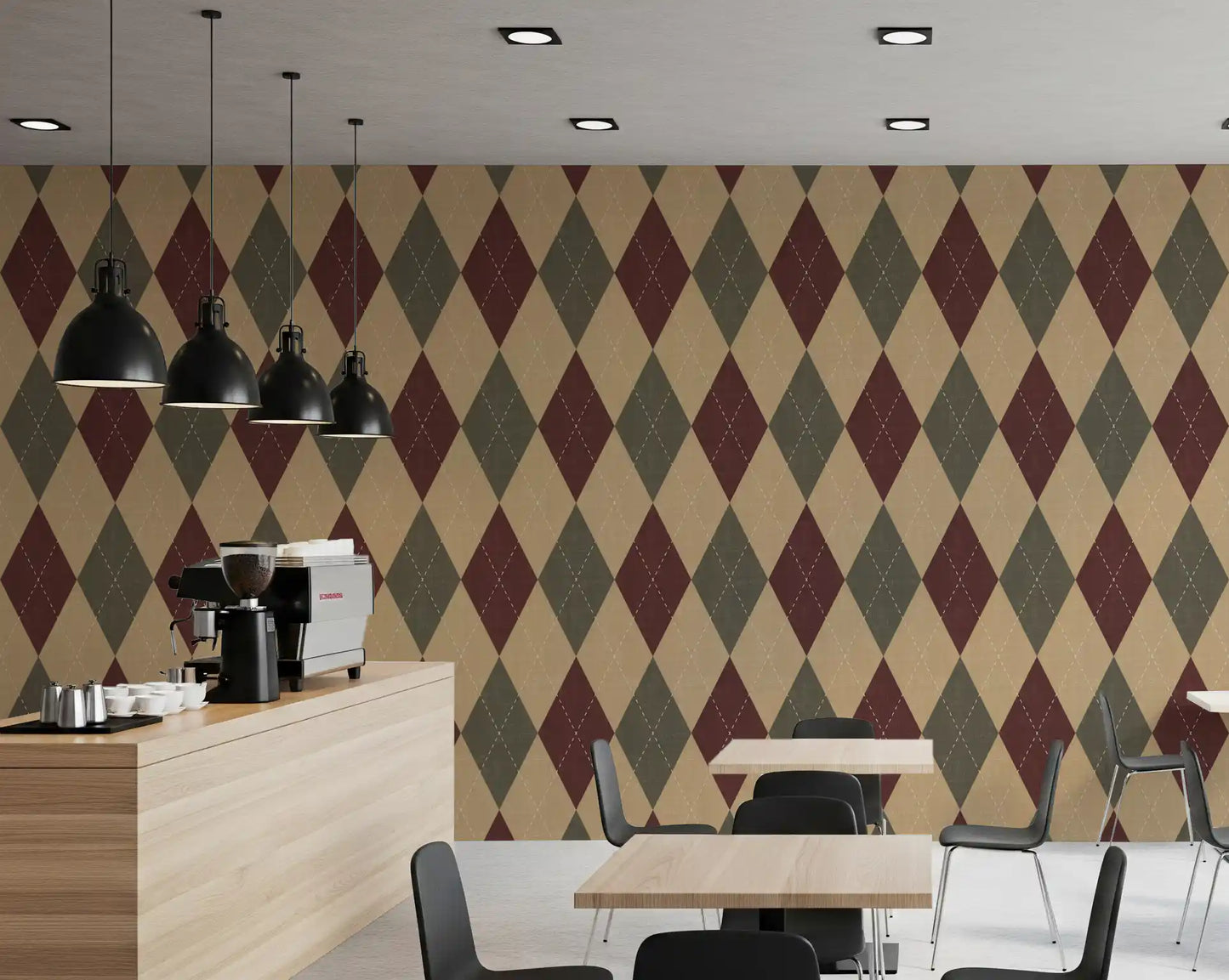 Winter Heritage - Argyle Harlequin Geometric Timeless - Rich Warm Tones Wallpaper⁠