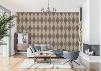 Winter Heritage - Argyle Harlequin Geometric Timeless - Rich Warm Tones Wallpaper⁠