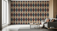 Winter Heritage - Argyle Harlequin Geometric Timeless - Crisp Cool Tone Wallpaper⁠