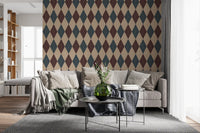 Winter Heritage - Argyle Harlequin Geometric Timeless - Crisp Cool Tone Wallpaper⁠