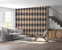 Winter Heritage - Argyle Harlequin Geometric Timeless - Crisp Cool Tone Wallpaper⁠