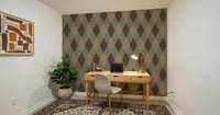 Winter Heritage - Argyle Harlequin Classic Diamond - Soft Muted Hue Wallpaper⁠