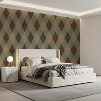 Winter Heritage - Argyle Harlequin Classic Diamond - Soft Muted Hue Wallpaper⁠
