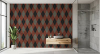 Winter Heritage - Argyle Harlequin Classic Diamond - Deep Bold Shade Wallpaper⁠