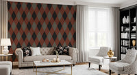 Winter Heritage - Argyle Harlequin Classic Diamond - Deep Bold Shade Wallpaper⁠