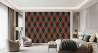 Winter Heritage - Argyle Harlequin Classic Diamond - Deep Bold Shade Wallpaper⁠