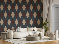 Winter Heritage - Argyle Harlequin Classic Diamond - Crisp Cool Tone Wallpaper⁠