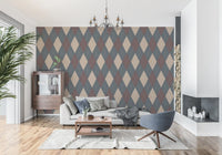 Winter Heritage - Argyle Harlequin Classic Diamond - Crisp Cool Tone Wallpaper⁠
