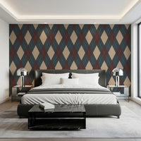 Winter Heritage - Argyle Harlequin Classic Diamond - Crisp Cool Tone Wallpaper⁠
