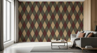 Winter Heritage - Argyle Harlequin Classic Diamond - Rich Warm Tones Wallpaper⁠