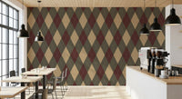 Winter Heritage - Argyle Harlequin Classic Diamond - Rich Warm Tones Wallpaper⁠