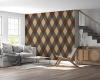 Winter Heritage - Argyle Harlequin Classic Diamond - Rich Warm Tones Wallpaper⁠