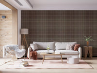 Winter Heritage - Tartan Checkerboard Plaid Block - Soft Taupe Blend Wallpaper⁠