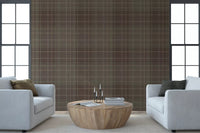 Winter Heritage - Tartan Checkerboard Plaid Block - Soft Taupe Blend Wallpaper⁠