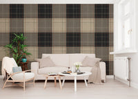 Winter Heritage - Tartan Checkerboard Plaid Block - Bold High Contrast Wallpaper⁠