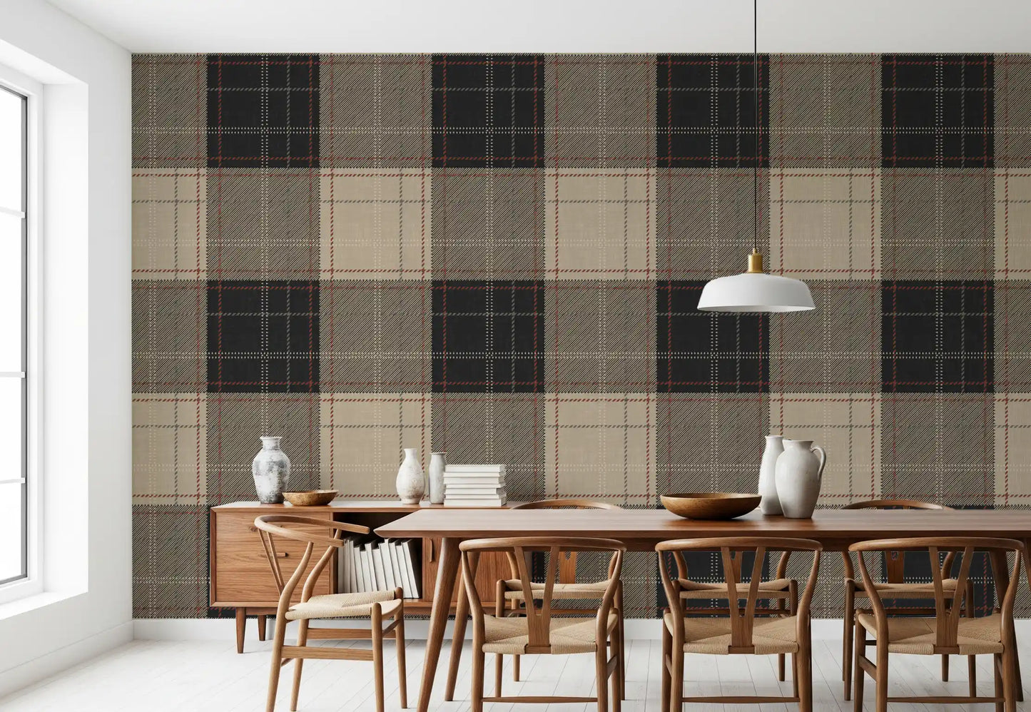 Winter Heritage - Tartan Checkerboard Plaid Block - Bold High Contrast Wallpaper⁠