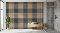 Winter Heritage - Tartan Checkerboard Plaid Block - Crisp Indigo Tint Wallpaper⁠
