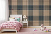Winter Heritage - Tartan Checkerboard Plaid Block - Crisp Indigo Tint Wallpaper⁠