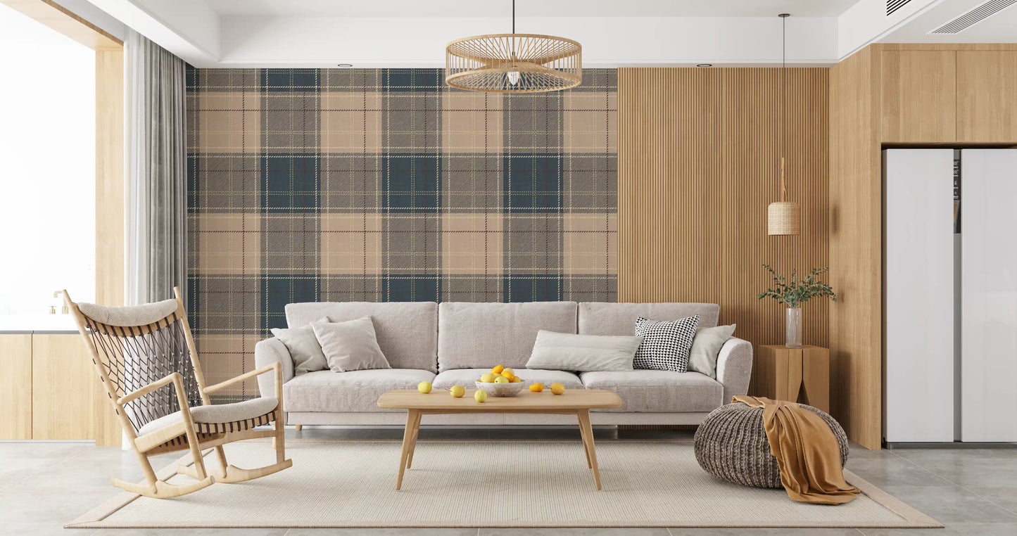 Winter Heritage - Tartan Checkerboard Plaid Block - Crisp Indigo Tint Wallpaper⁠