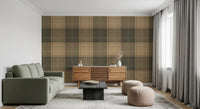 Winter Heritage - Tartan Checkerboard Plaid Block - Warm Earth Shade Wallpaper⁠