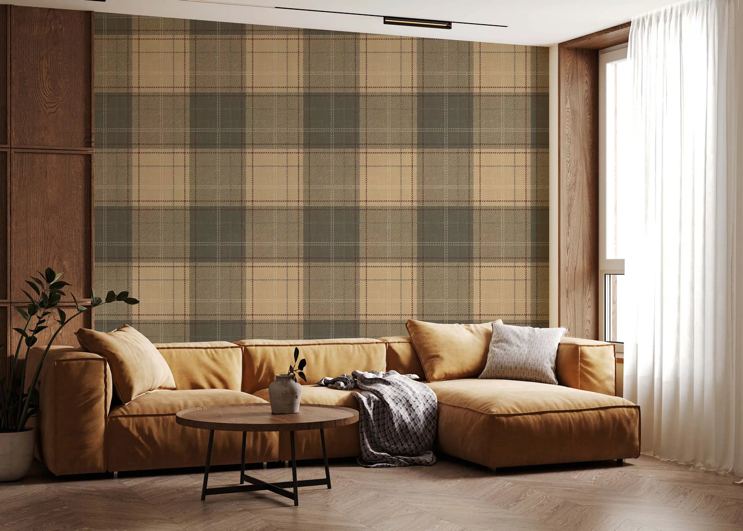 Winter Heritage - Tartan Checkerboard Plaid Block - Warm Earth Shade Wallpaper⁠